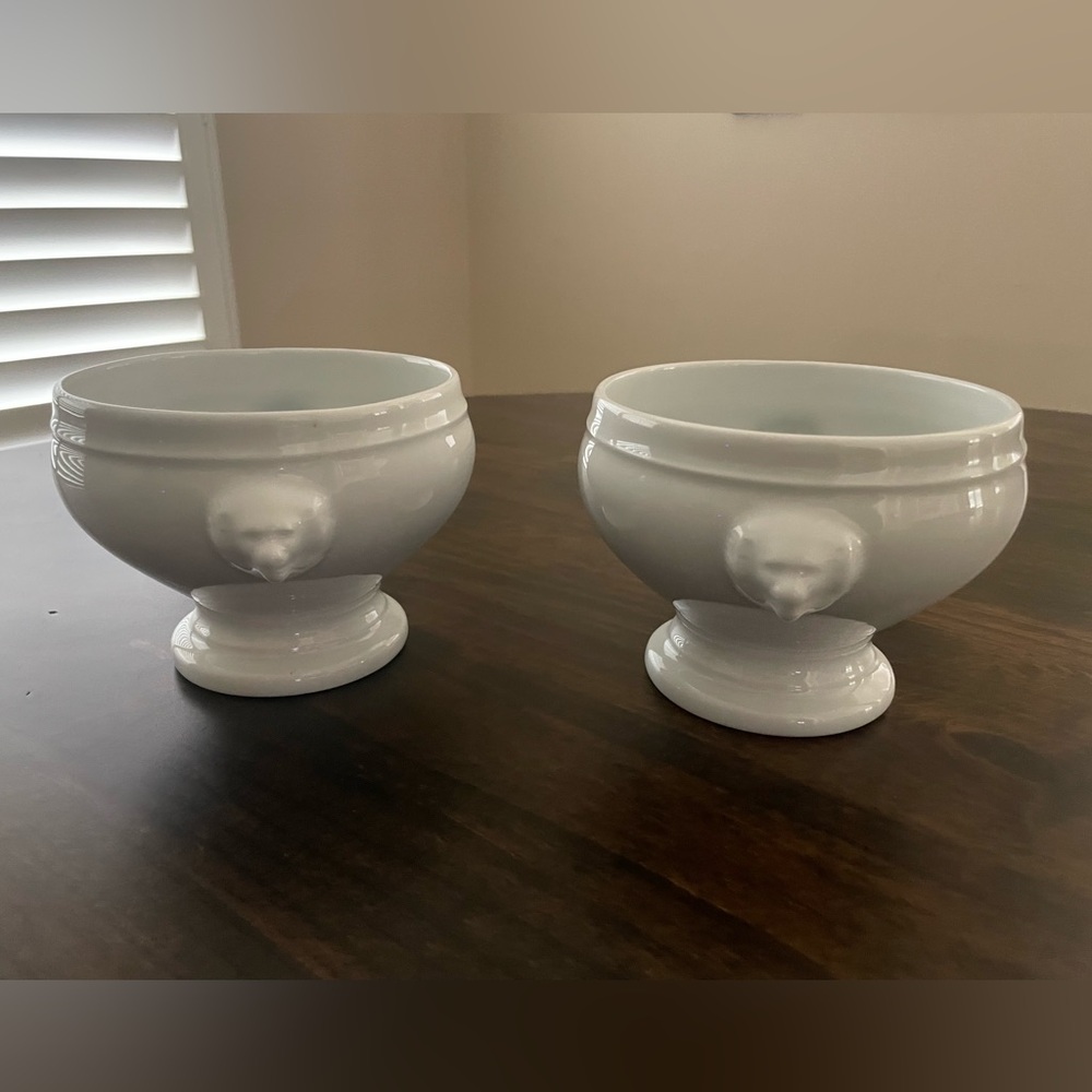 Apilco Lion's Head Porcelain Soup Bowl - Set of Two